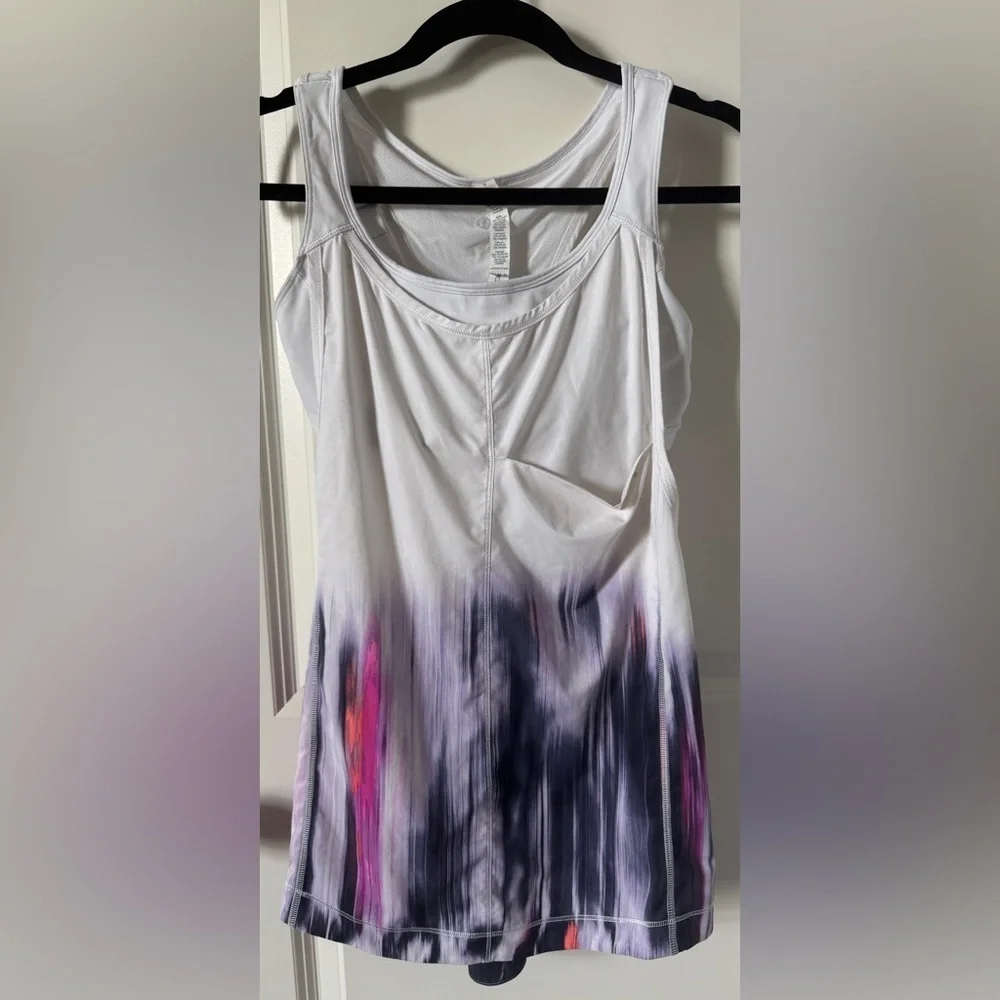 lululemon athletica White and Purple Tank Top Size 6